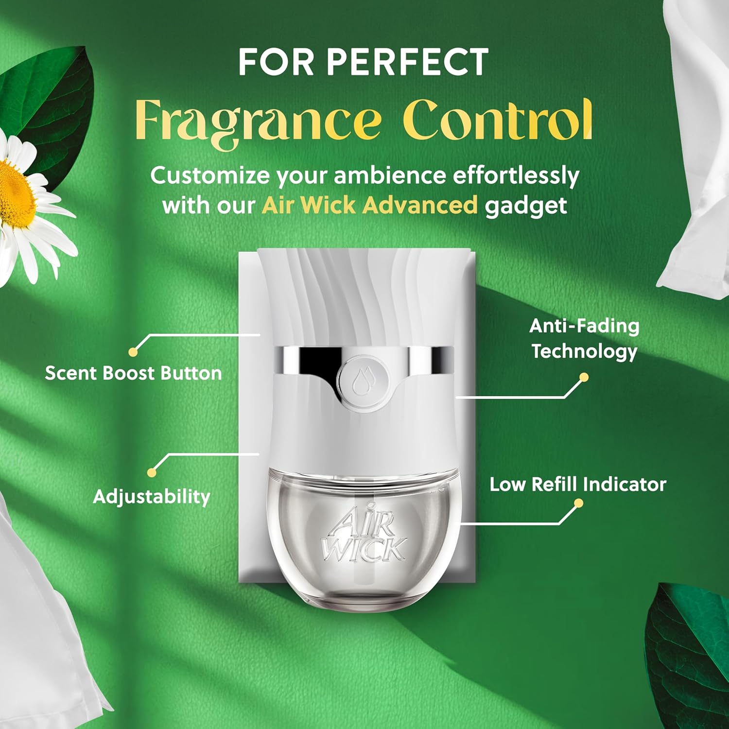 AIR WICK Plug in Scented Oil Refills, Fresh Linen, 5 pack