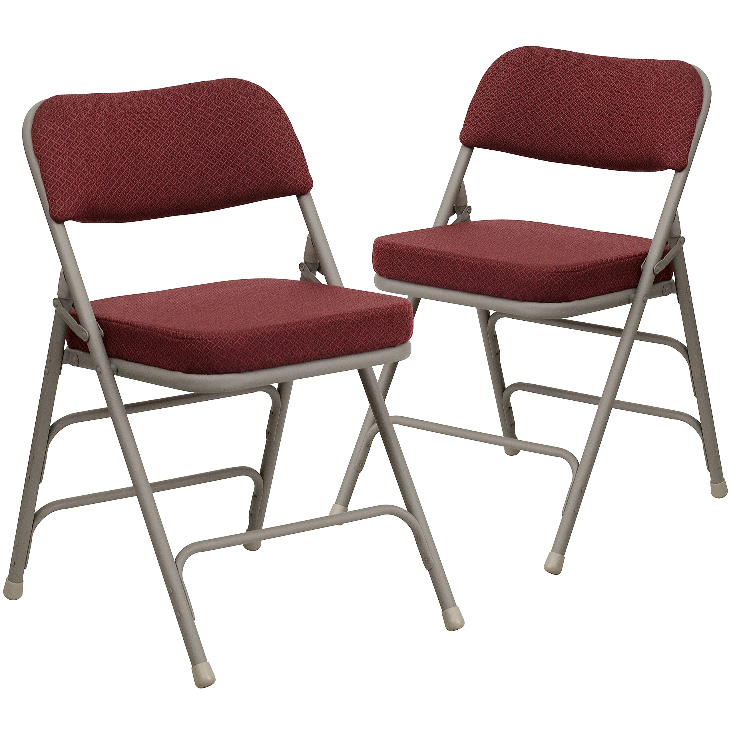 FLASH FURNITURE Hercules Series Metal Folding Chairs with Cushioned Fabric Seats