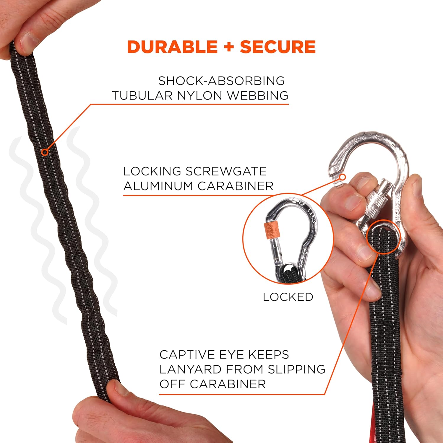 Ergodyne Squids 3100 Tool Lanyard with Single Carabiner and Adjustable Loop End