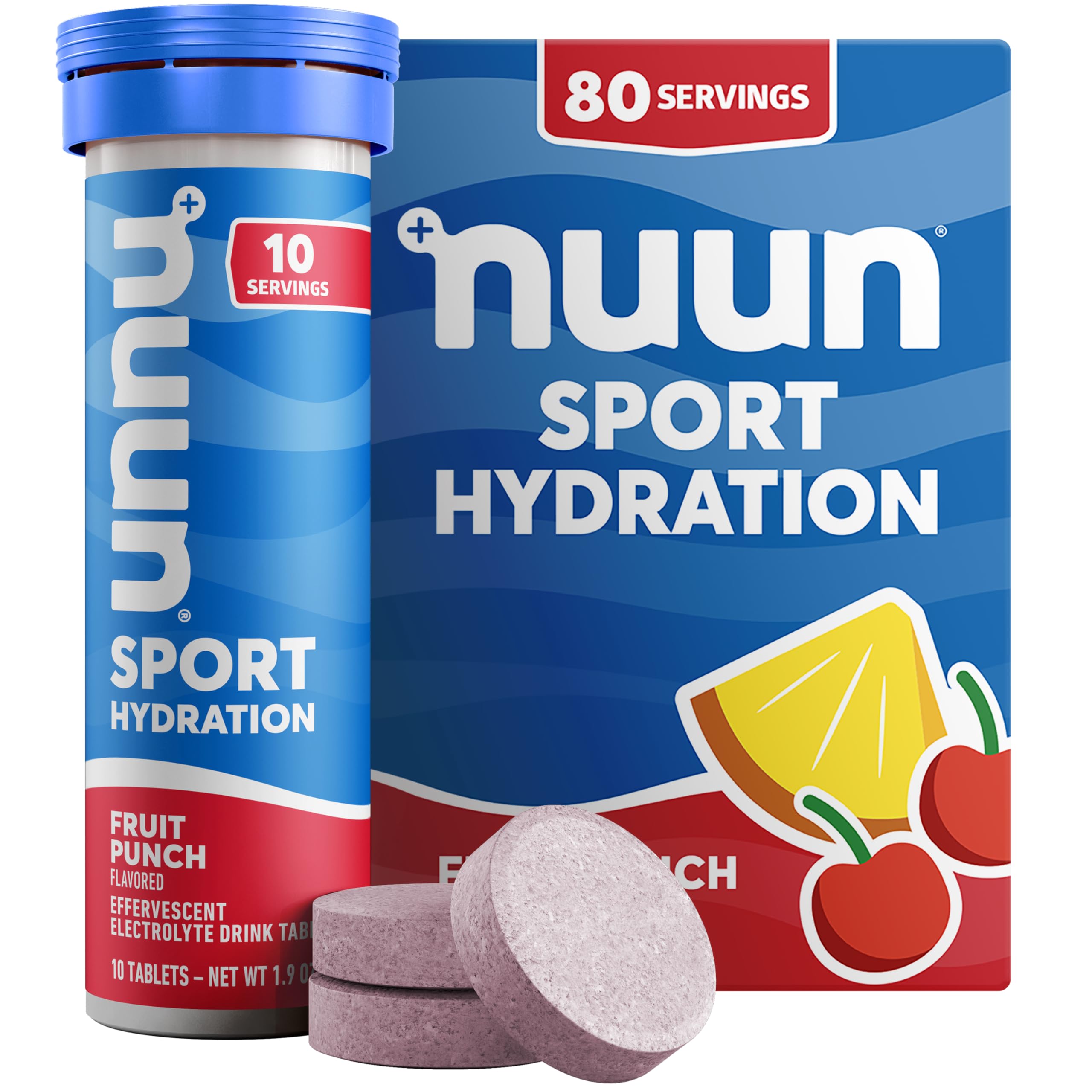 NUUN Sport Electrolyte Tablets with Magnesium, Calcium, Potassium, Chloride & Sodium, Gluten Free & Vegan