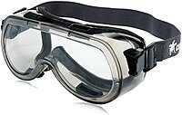 MCR Safety 2410F Verdict Polyvinyl Chloride Strap Foam Lining Safety Goggle with Smoke Frame and Clear Anti-Fog Lens
