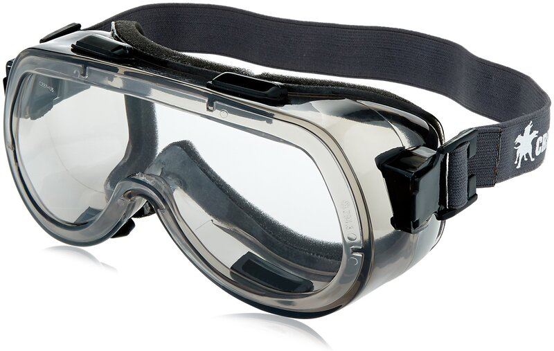 MCR Safety 2410F Verdict Polyvinyl Chloride Strap Foam Lining Safety Goggle with Smoke Frame and Clear Anti-Fog Lens