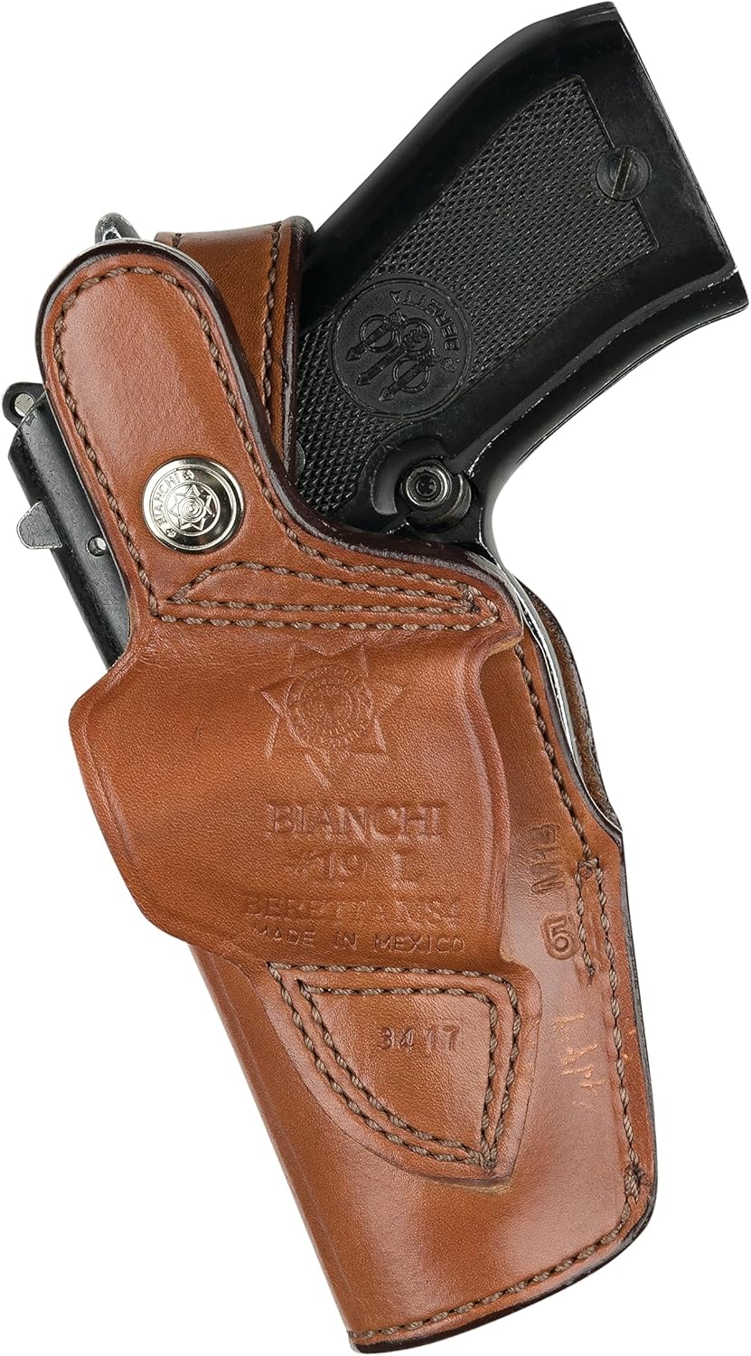 BIANCHI Model 19L Thumbsnap Suede-Lined Leather Belt Slide Holster