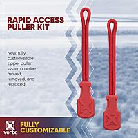 Vertx Rapid Access Zipper Pull Tab Kit, Replacement Puller for Backpack, Luggage, Bag, Handbag