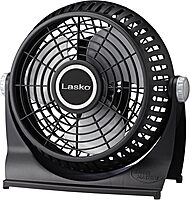 LASKO Breeze Machine 10-inch Pivoting Desk/Table Fan, 2-Speed, Portable Plug-In