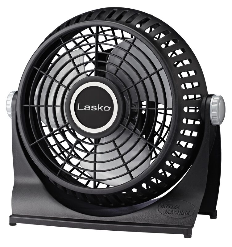 LASKO Breeze Machine 10-inch Pivoting Desk/Table Fan, 2-Speed, Portable Plug-In