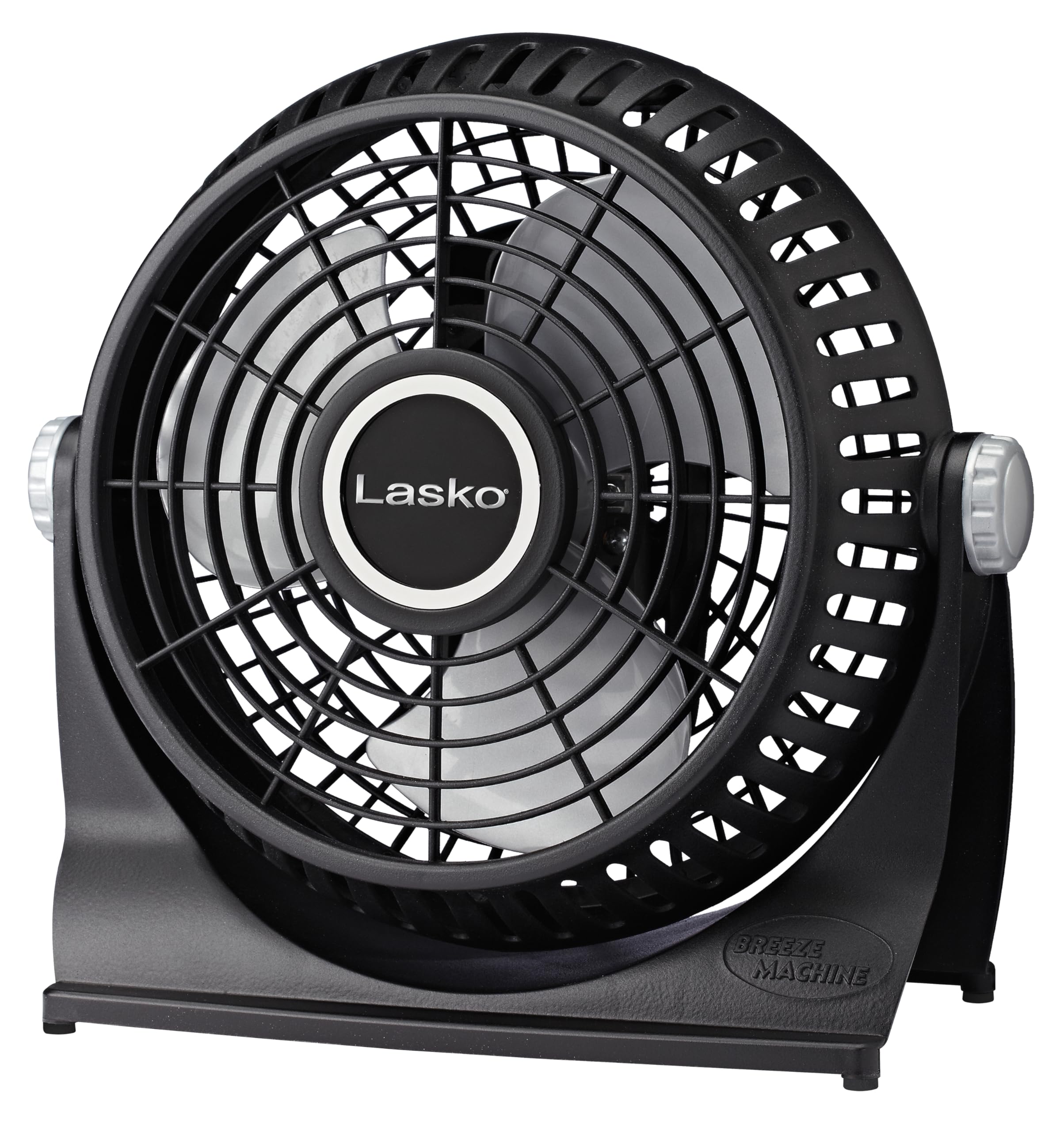 LASKO Breeze Machine 10-inch Pivoting Desk/Table Fan, 2-Speed, Portable Plug-In