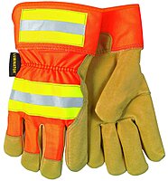 MCR SAFETY Luminator Grain Pigskin Leather Fleece-Lined Palm Gloves with 2-1/2-Inch Safety Cuff