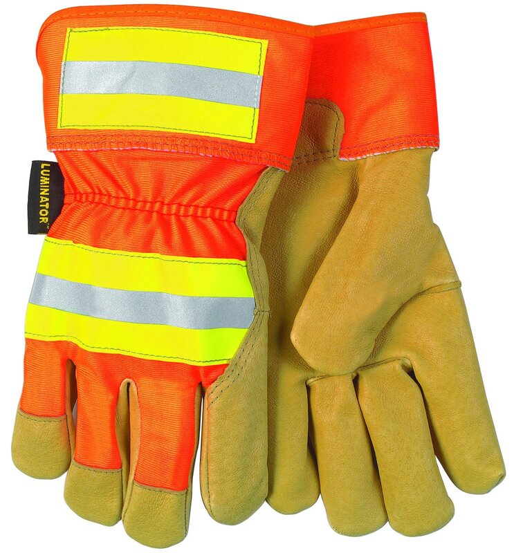 MCR SAFETY Luminator Grain Pigskin Leather Fleece-Lined Palm Gloves with 2-1/2-Inch Safety Cuff