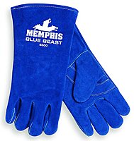 MCR Safety 4600XXL Blue Beast Split Cow Leather Deluxe Welder Gloves with Reinforced Palm and Wing Thumb, Blue, 2X-Large