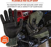 ERGODYNE ProFlex 7070 Cut Resistant Work Gloves, Sandy Nitrile Coated Palms, 13-Gauge Aramid