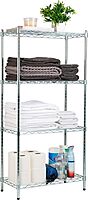 MIND READER 4-Tier Adjustable Metal Storage Shelf, Chrome