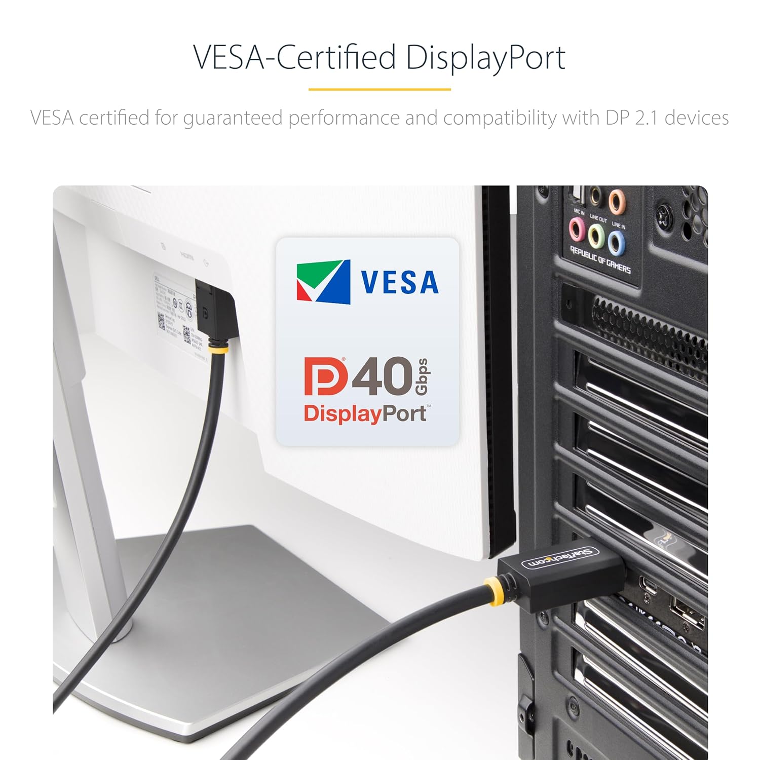 StarTech.com VESA-Certified DisplayPort 2.1 Cable (Male-to-Male)