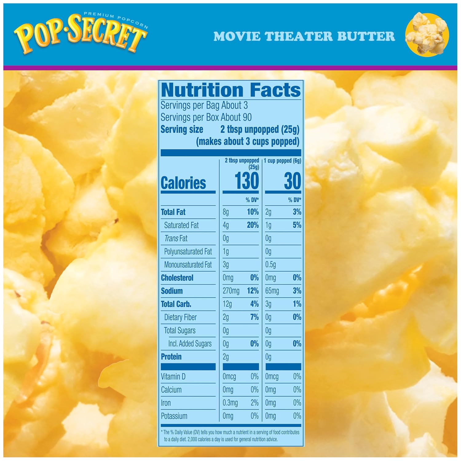 Pop Secret Microwave Popcorn, Movie Theater Butter Flavor, 3 Oz Sharing Bags, 30 Ct Movie Theater Butter 3 Ounce (Pack of 30)