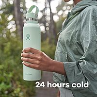 Hydro Flask Water Bottle - Insulated Stainless Steel - Straw Lid, Non Spill, Leakproof 24 Oz Trillium Pink