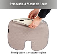 Mind Reader Memory Foam Seat Cushion with Air-Cloud Technology, Ergonomic Pressure Relief for Office Chair, Car