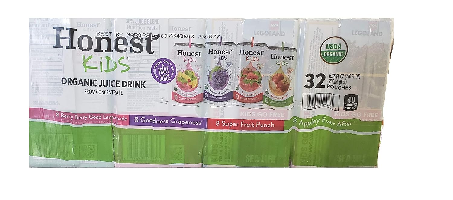 Honest Kids Organic Fruit Juice Drink Boxes Variety Pack, 6 Oz, Pack Of 40 Boxes