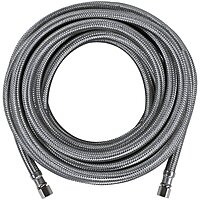 Certified Appliance Accessories Ice Maker Water Line, 25 Feet, PVC Core with Premium Braided Stainless Steel Connector