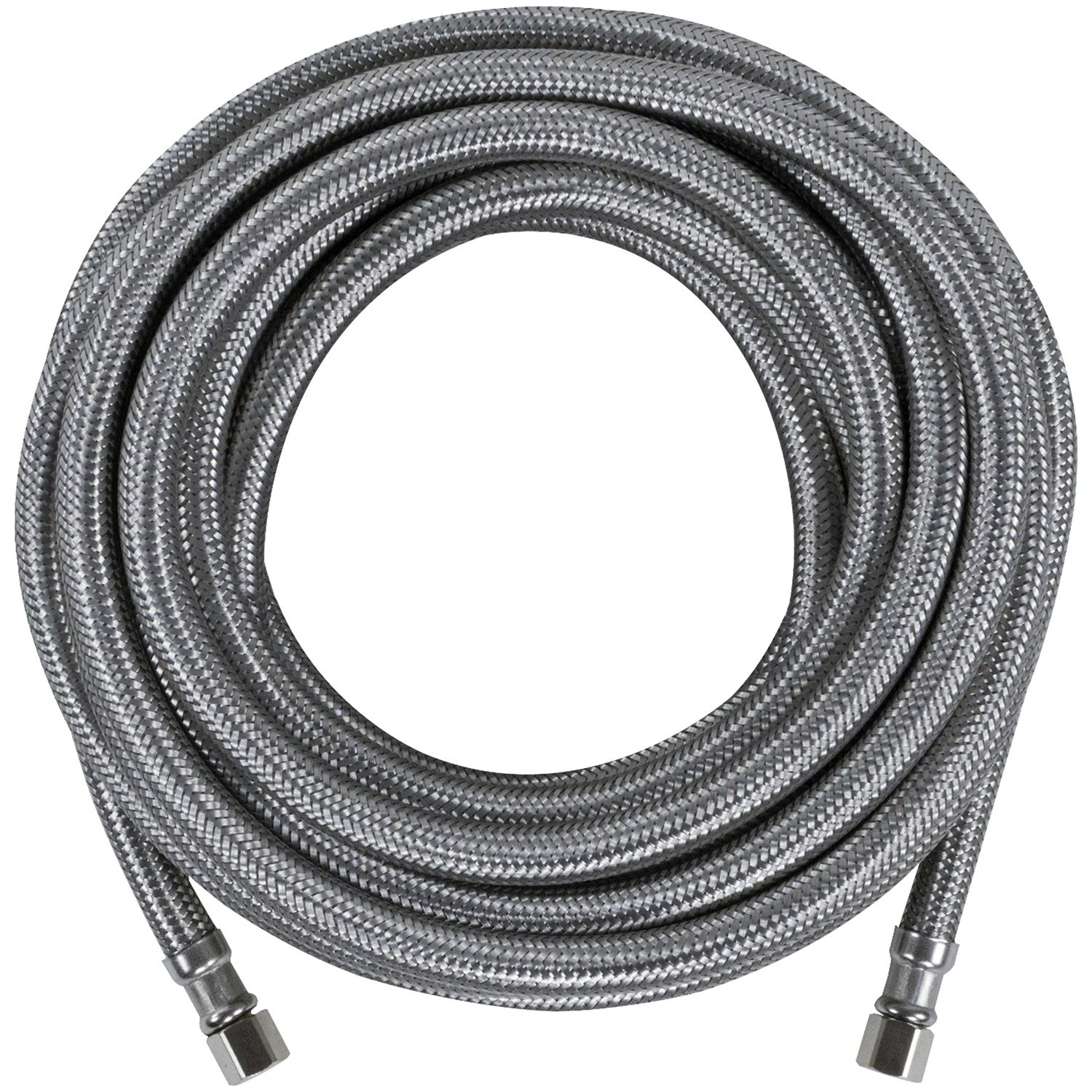 Certified Appliance Accessories Ice Maker Water Line, 25 Feet, PVC Core with Premium Braided Stainless Steel Connector