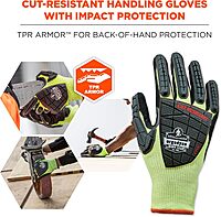 Ergodyne ProFlex 7141 Hi-Vis Nitrile-Coated DIR Level 4 Cut-Resistant Gloves