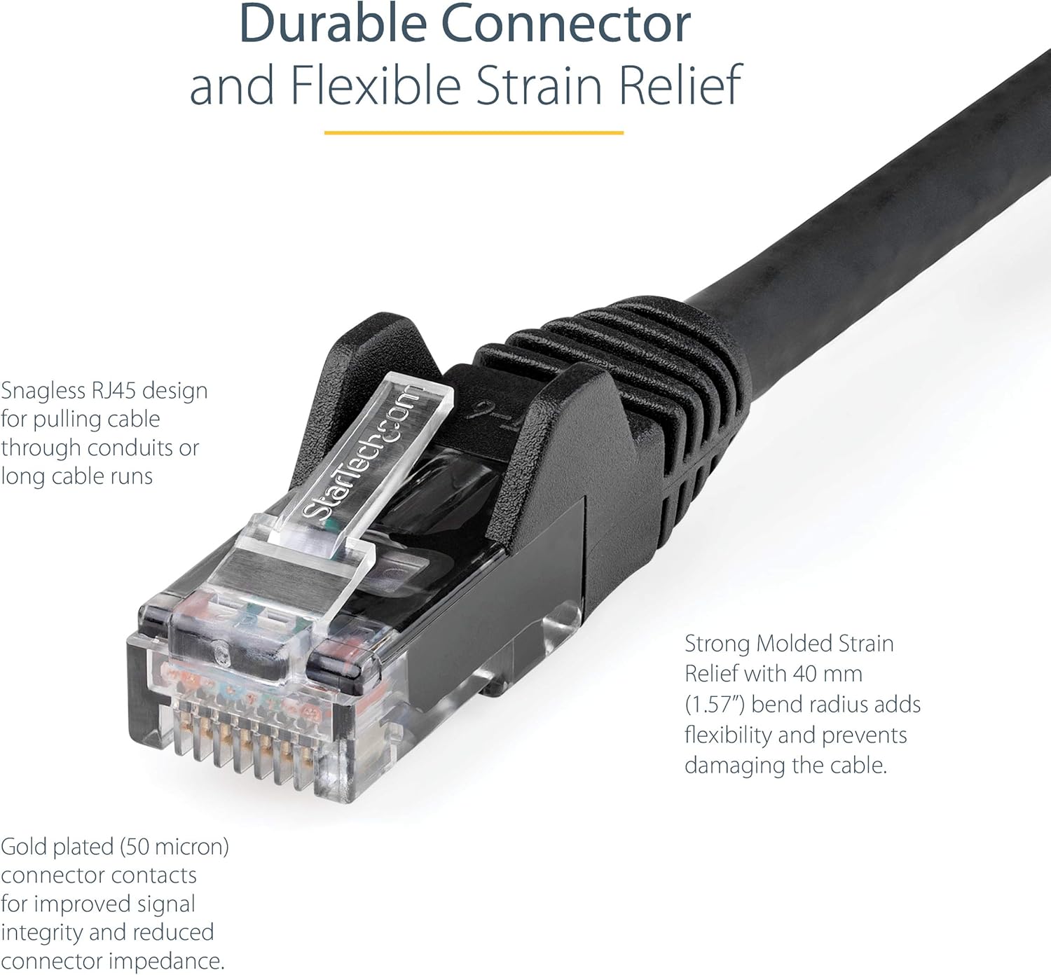 StarTech.com LSZH CAT6 Ethernet Patch Cable - 10 Gigabit 650MHz, 100W PoE, Snagless RJ45