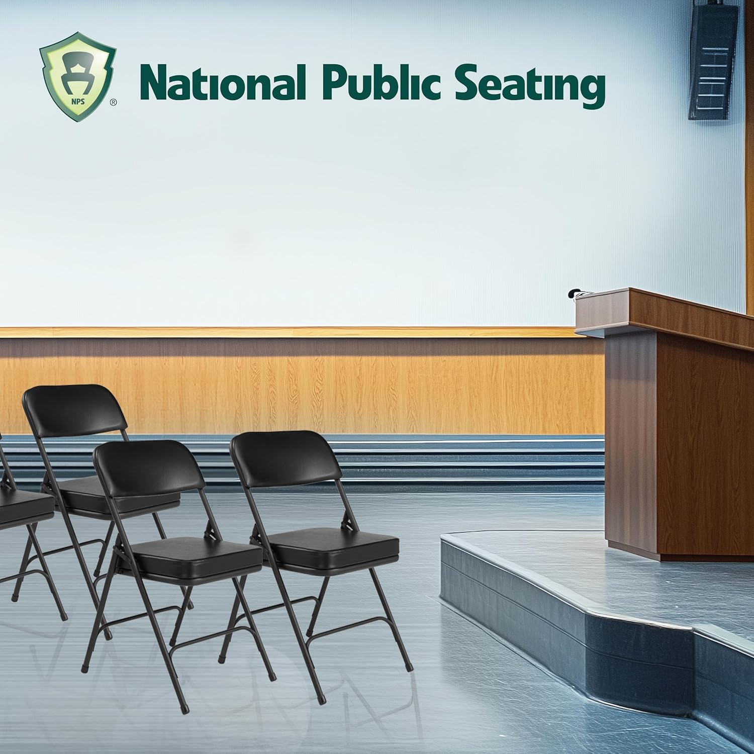NATIONAL PUBLIC SEATING 3200 Series Upholstered Steel Frame Folding Chairs
