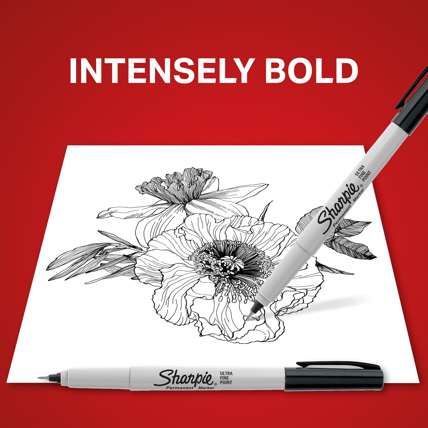 Sharpie Permanent Ultra-Fine Point Markers, Red, Pack of 12 Markers