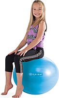 Gaiam Kids Balance Ball - Exercise Stability Yoga Ball, Kids Alternative Flexible Seating for Active Children in Home or Classroom (Satisfaction Guarantee), 45cm Blue 45cm