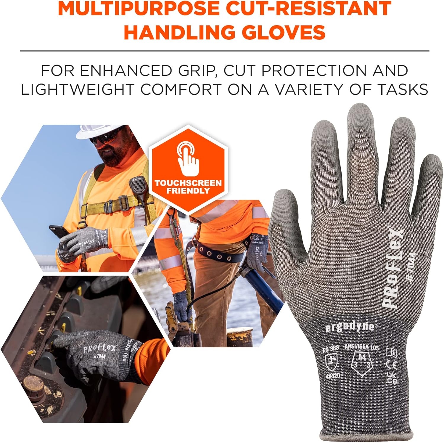 Ergodyne ProFlex 7044 PU-Coated Cut-Resistant Gloves