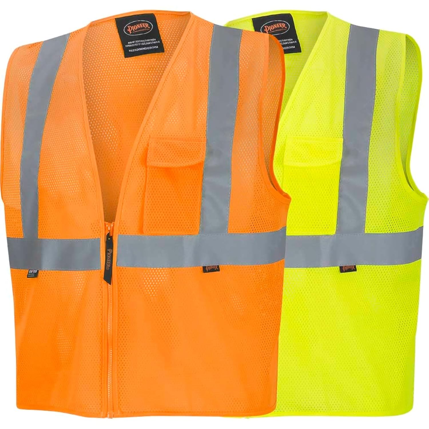 Pioneer Hi Vis Mesh Safety Vest for Men & Women - Reflective Tape - Class 2 - Traffic, Public Safety