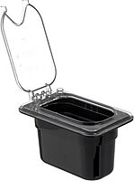 Carlisle FoodService Products 10339Z07 EZ Access Hinged Lid with Handle and Notch, Ninth Size, Clear
