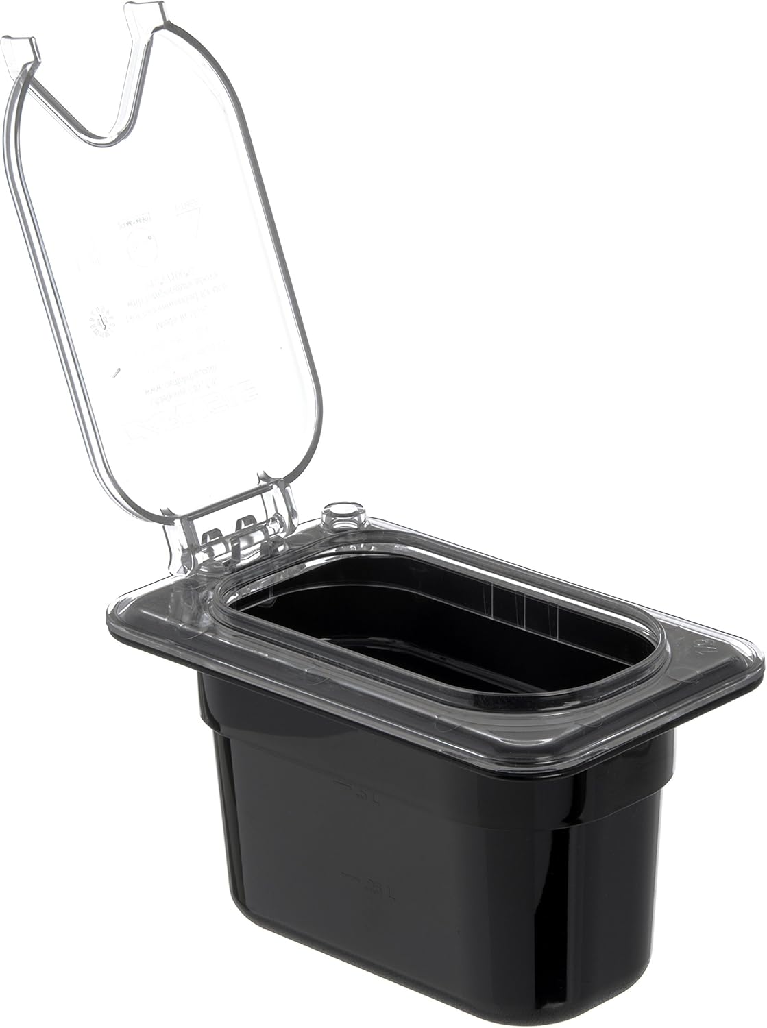 Carlisle FoodService Products 10339Z07 EZ Access Hinged Lid with Handle and Notch, Ninth Size, Clear