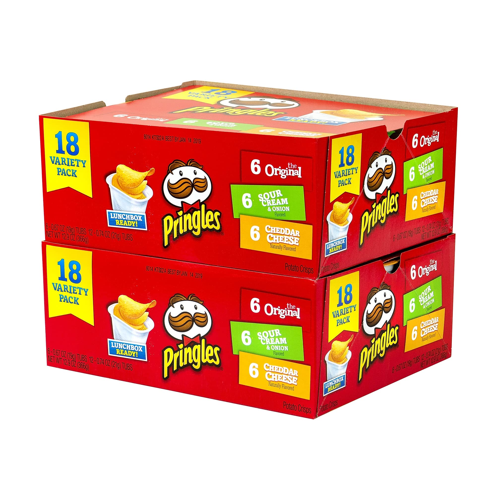 Pringles Variety Pack Potato Chips - 36 Individual Packs Snack Stacks