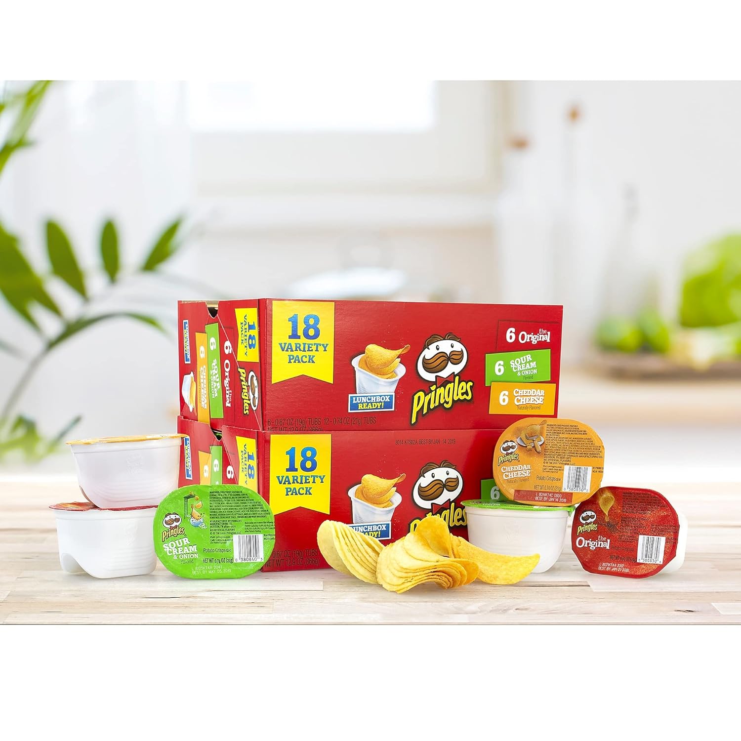 Pringles Variety Pack Potato Chips - 36 Individual Packs Snack Stacks