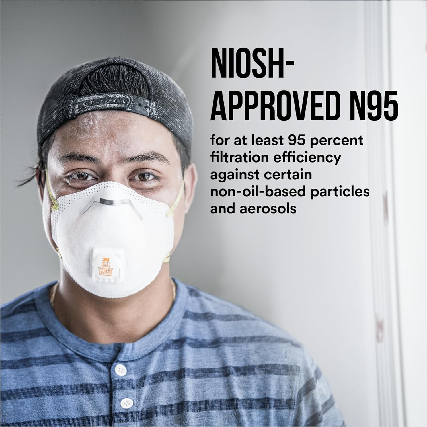 3M N95 Respirator 8511, Cool Flow Valve, 10 Pack, NIOSH-APPROVED