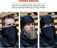 Ergodyne N-Ferno 6955 Insulated Balaclava Face Mask, 3-Layer, Black, One Size