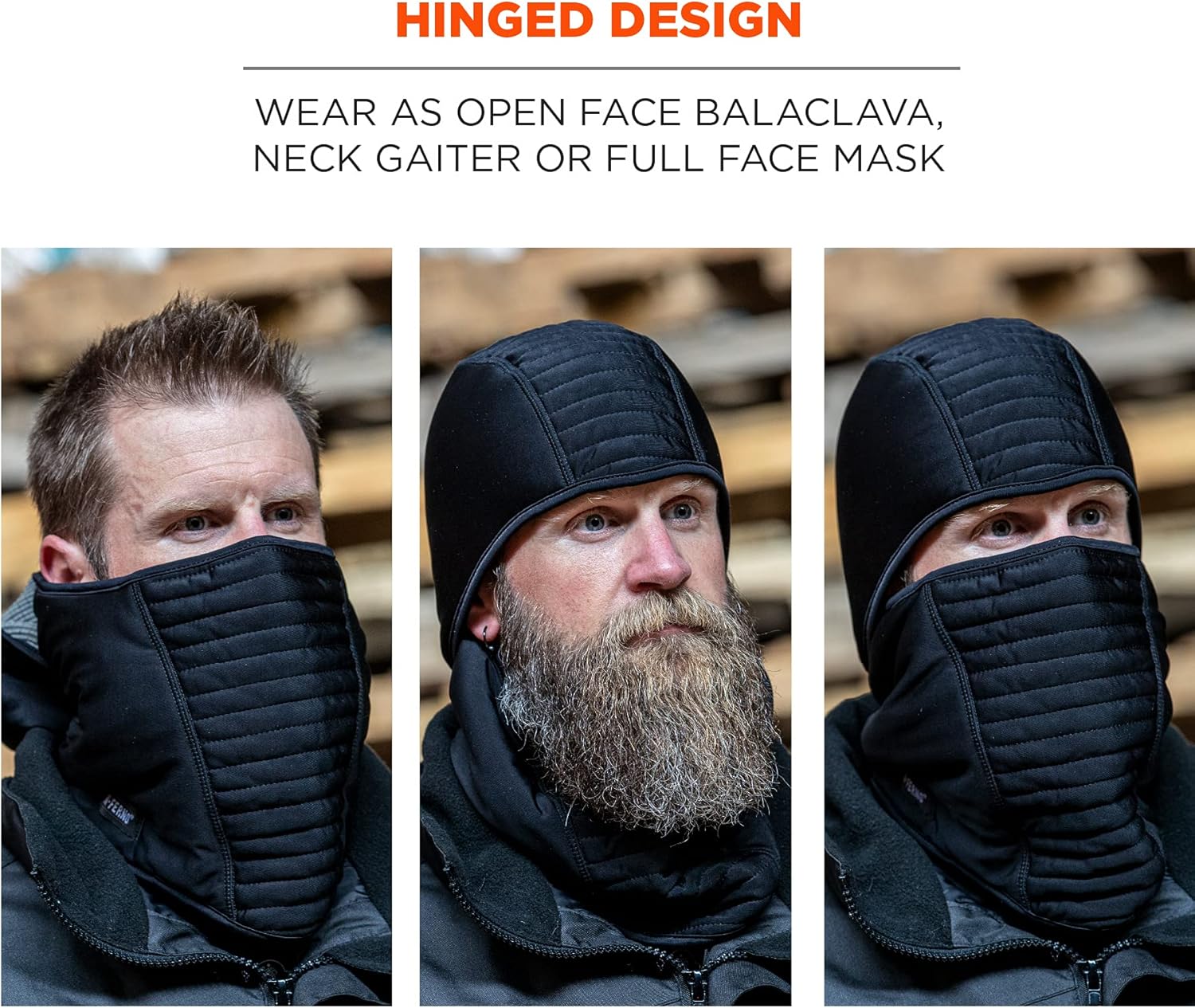 Ergodyne N-Ferno 6955 Insulated Balaclava Face Mask, 3-Layer, Black, One Size