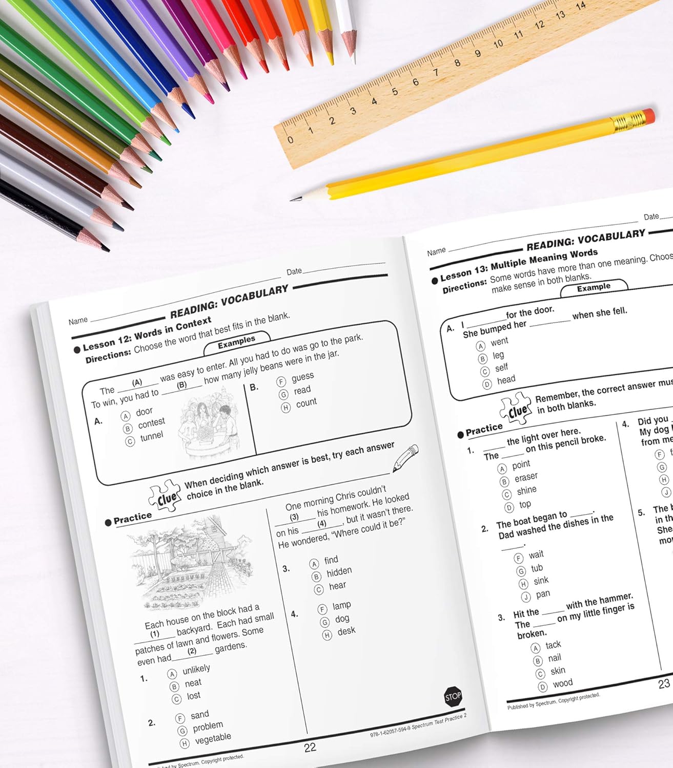 Spectrum Test Prep Grade 2 Workbook, Ages 7-8, Reading Comprehension, Language Arts & Math Workbook, Grammar, Vocabulary