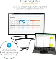StarTech.com USB C Multiport Adapter - USB-C to HDMI 2.0b 4K 60Hz (HDR10), 100W Power Delivery Pass-Through, 4-Port USB 3.0 Hub - USB Type-C Mini Dock - 12" (30cm) Long Attached Cable (DKT30CHPD3)