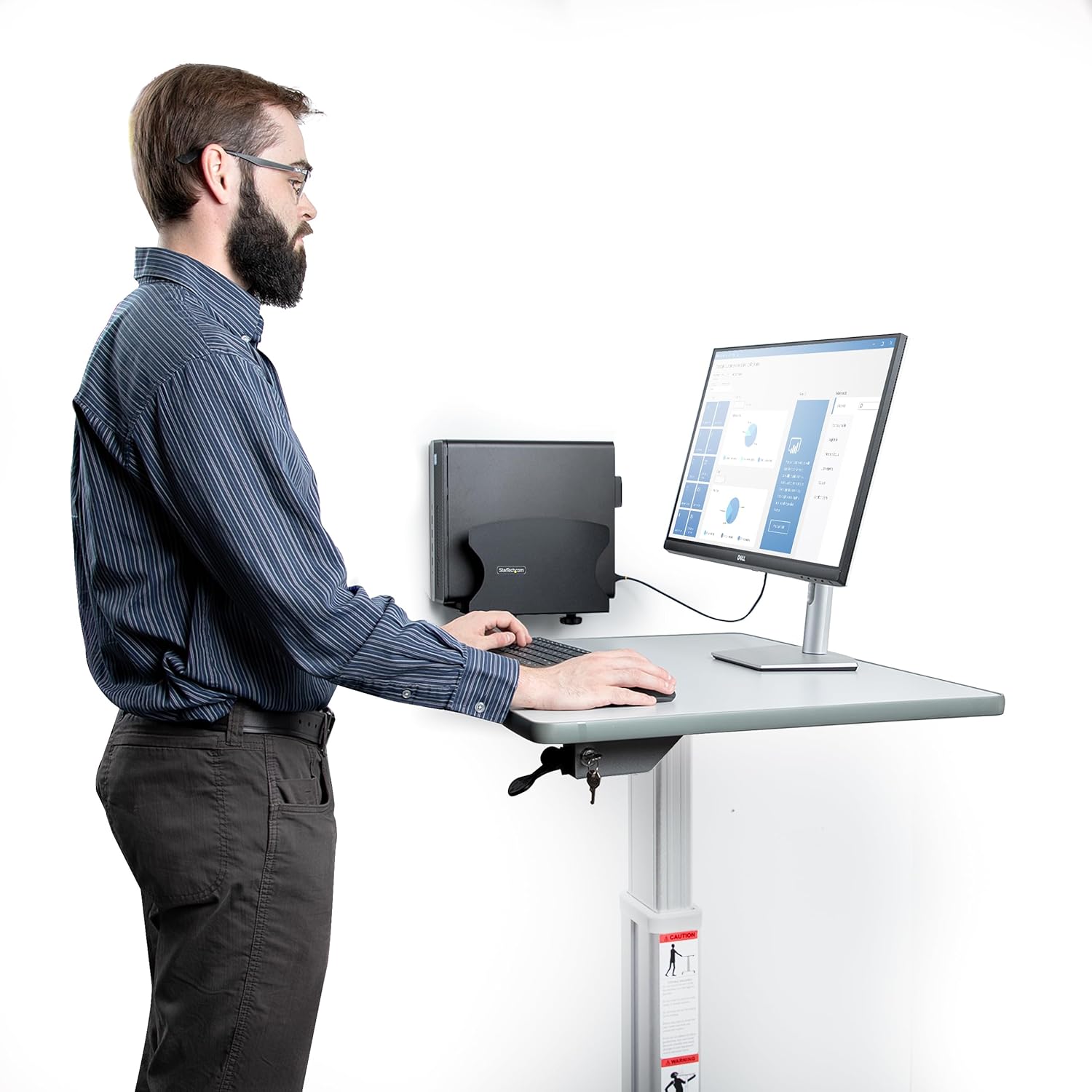 PC Wall Mount Bracket, For Desktop Computers Up To 40lb, Toolless Width Adjustment 1.9-7.8in [50-200mm], CPU Tower/Case Shelf