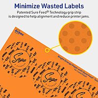 AVERY Printable Round Labels, Sure Feed Technology, 2.5 in Diameter, Bright Orange, Print-to-the-Edge