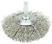 Weiler 3" Stem-Mounted Concave Crimped Wire Wheel, .014" Wire, 1/4" Stem (Pack of 10)