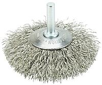Weiler 3" Stem-Mounted Concave Crimped Wire Wheel, .014" Wire, 1/4" Stem (Pack of 10)