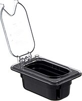Carlisle FoodService Products 10339Z07 EZ Access Hinged Lid with Handle and Notch, Ninth Size, Clear