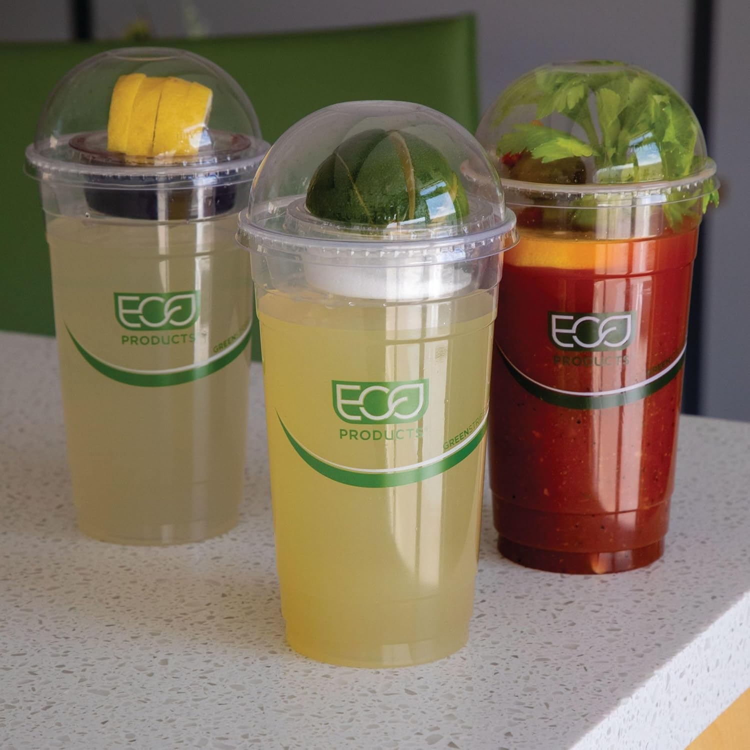 ECO-PRODUCTS GreenStripe Compostable Cold Cup Lids (PLA)