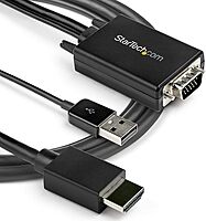 StarTech.com VGA to HDMI Converter Cable with USB Audio Support & Power - Analog to Digital Adapter - 1080p Male to Male