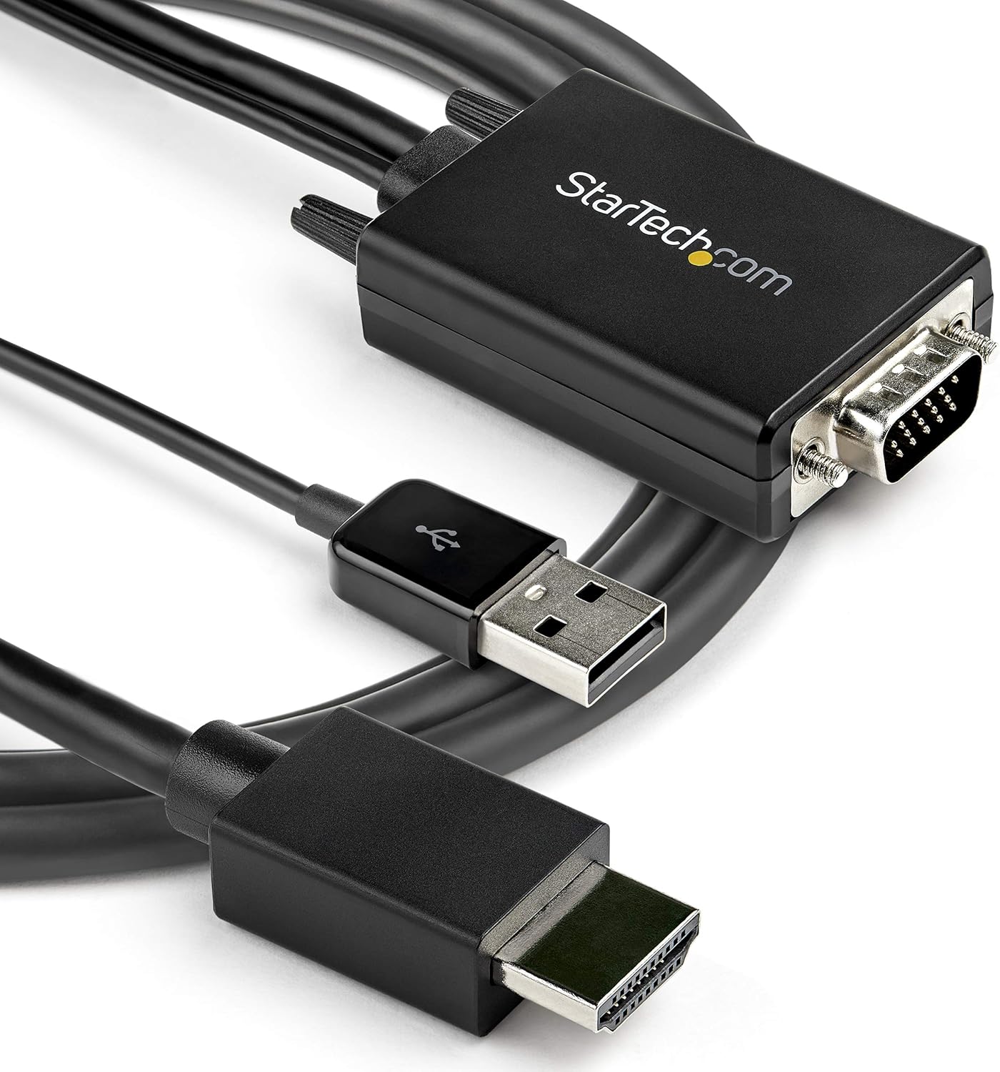 StarTech.com VGA to HDMI Converter Cable with USB Audio Support & Power - Analog to Digital Adapter - 1080p Male to Male