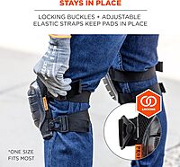 Ergodyne ProFlex 357 Professional Knee Pads, Protective Short Cap, Lightweight Gel Padded Technology, Adjustable Straps