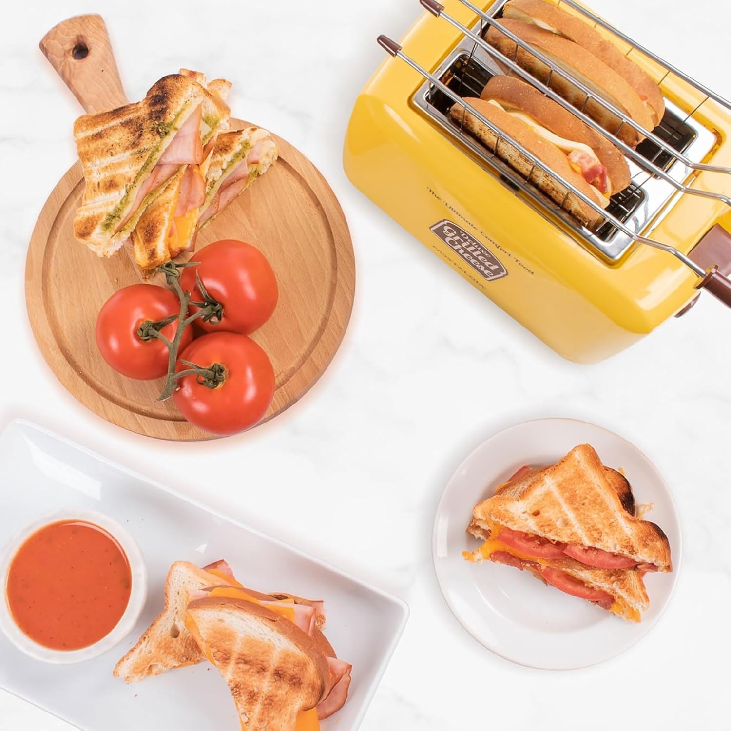 NOSTALGIA Grilled Cheese Sandwich Toaster with Easy-Clean Toasting Baskets and Adjustable Toasting Dial