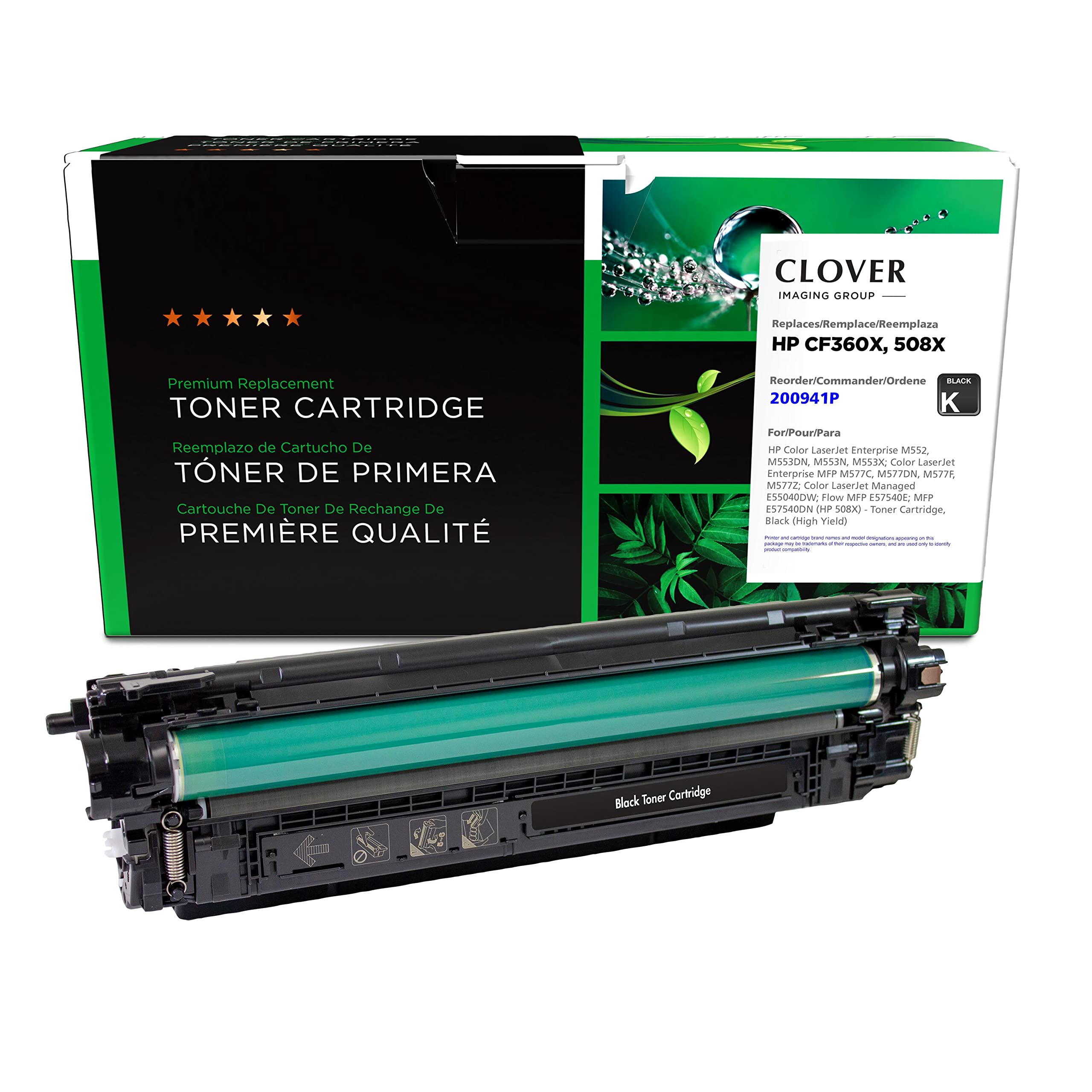 Clover Remanufactured High Yield Toner Cartridge Replacement for HP CF360X (HP 508X) | Black
